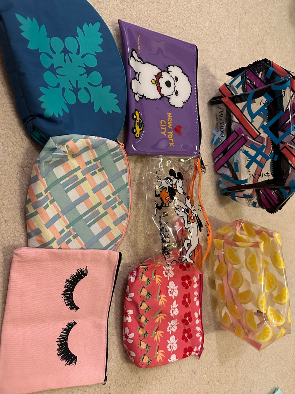 Disney Clear Mickey & Pluto Kids Pouch, shiseido and other pouches